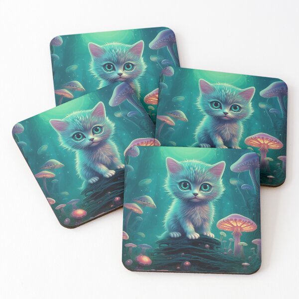 Item preview, Mystical Mushroom Guardian: The Curious Kitten designed and sold by pooshda.