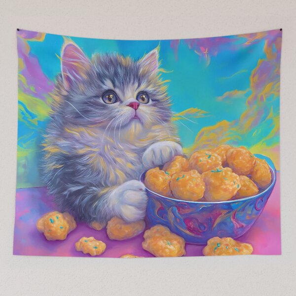 Item preview, 90's Aesthetic Cat with Chicken Nuggets designed and sold by NessasSpookyArt.