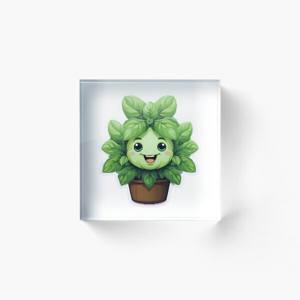 Item preview, Adorable pegatina de dibujos animados de hoja de albahaca: ¡perfecta para los amantes de las plantas! designed and sold by WADRIUS.