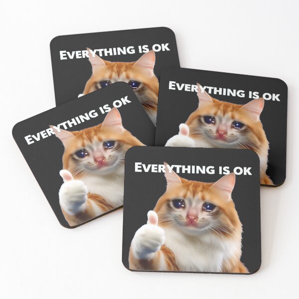 Item preview,  Everything’s Ok Cat Meme  designed and sold by Tamer ⭐⭐⭐⭐⭐.