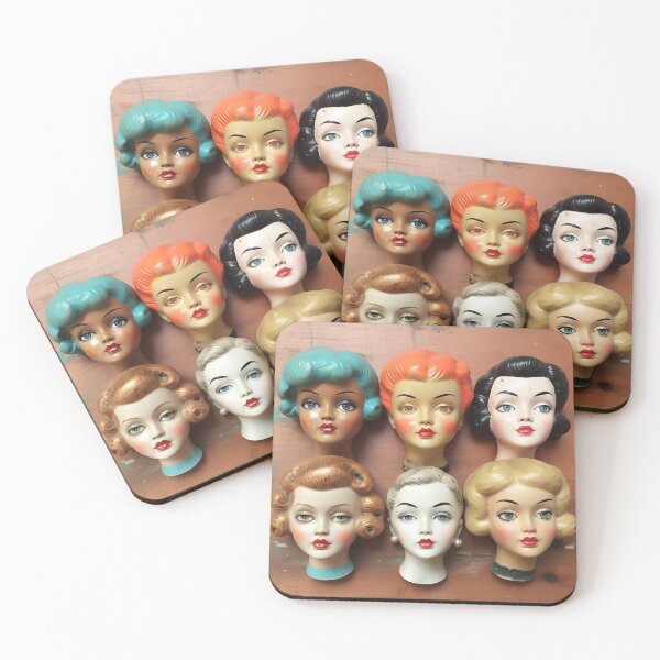 Item preview, 1950s Retro Doll Heads Mid-Century Modern designed and sold by Shelly Little.