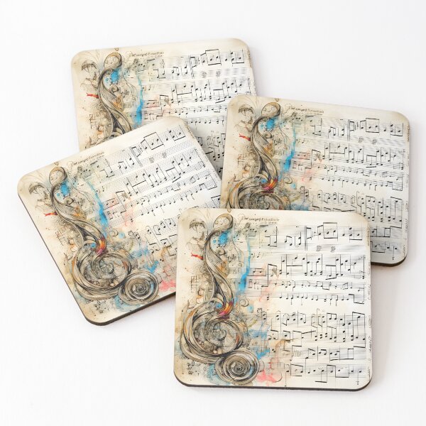 Item preview, Abstract doodle of a music sheet with notes designed and sold by dcrc.