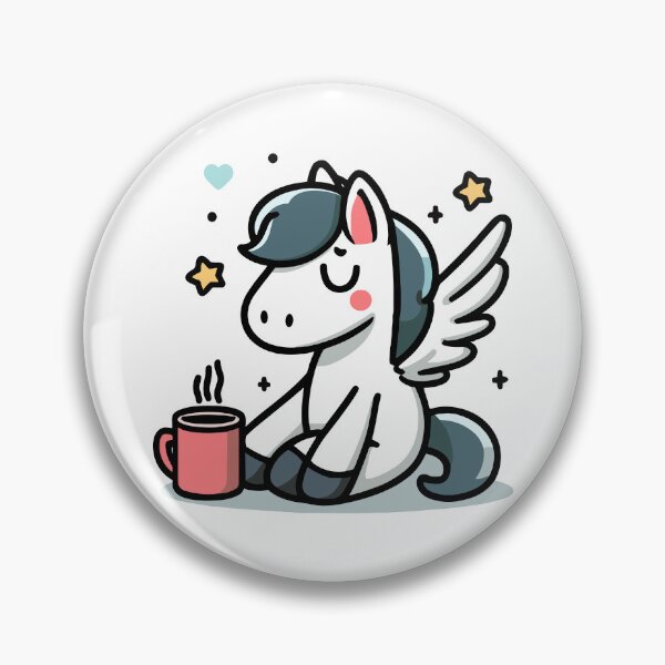 Item preview, Cute Pegasus Drinking Coffee designed and sold by BluRockDesigns.