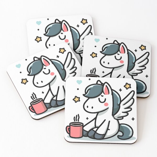 Item preview, Cute Pegasus Drinking Coffee designed and sold by BluRockDesigns.