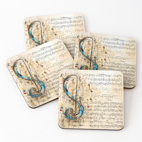 Item preview, Abstract doodle of a music sheet with notes designed and sold by dcrc.