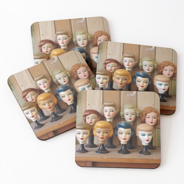 Item preview, 1950s Retro Doll Heads on Pedestals Mid-Century designed and sold by Shelly Little.