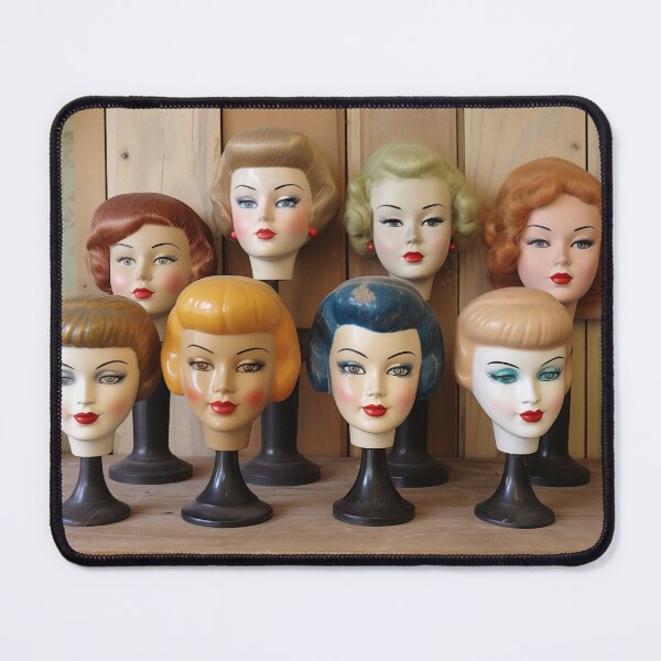 Item preview, 1950s Retro Doll Heads on Pedestals Mid-Century designed and sold by Shelly Little.