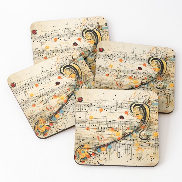 Item preview, abstract doodle of a music sheet with notes designed and sold by dcrc.
