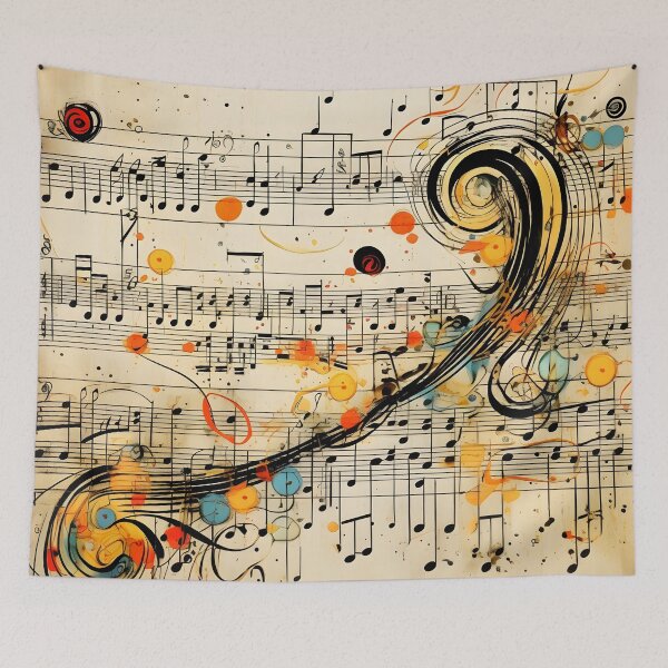 Item preview, abstract doodle of a music sheet with notes designed and sold by dcrc.