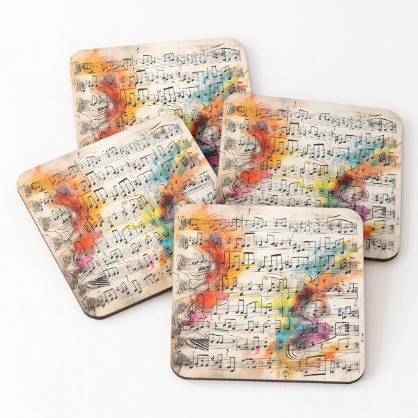Item preview, abstract doodle of a music sheet with notes designed and sold by dcrc.