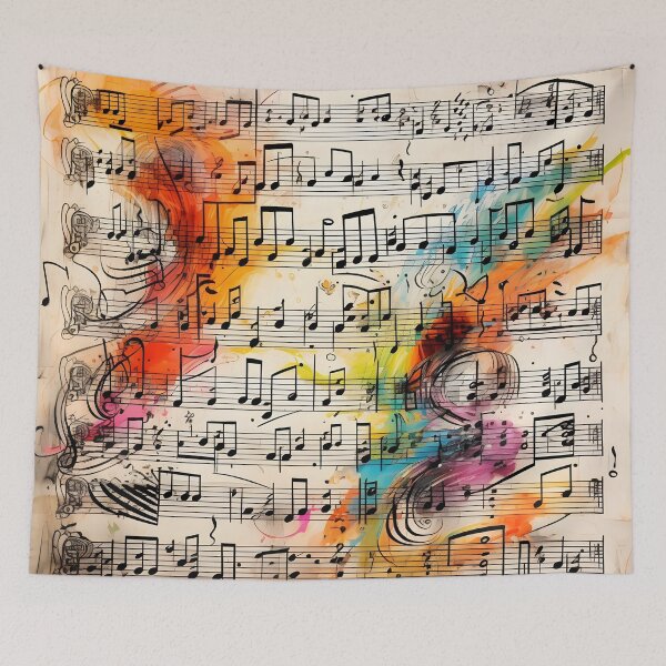 Item preview, abstract doodle of a music sheet with notes designed and sold by dcrc.