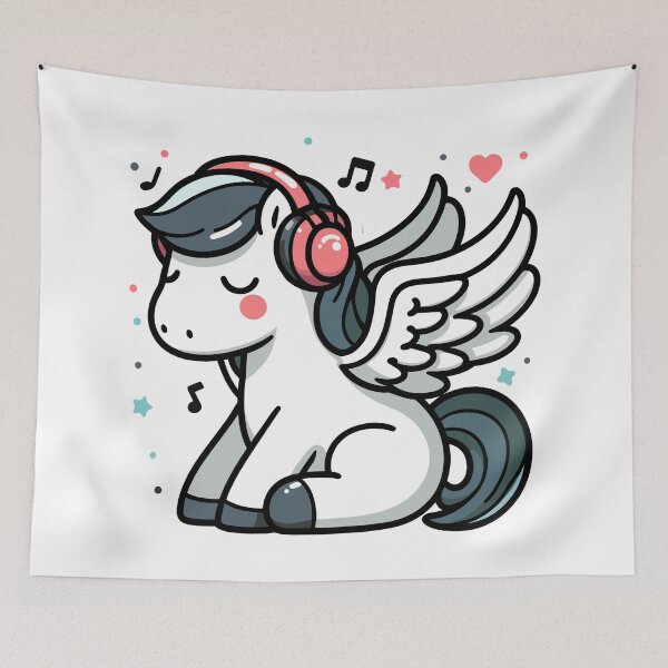 Item preview, Cute Pegasus Listening To Music designed and sold by BluRockDesigns.