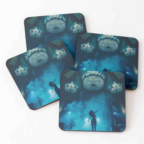 Item preview, Chateau Nocturne: Woman's Silhouette Dances in Blue Smoky Gothic Rave designed and sold by Rage-Ai.