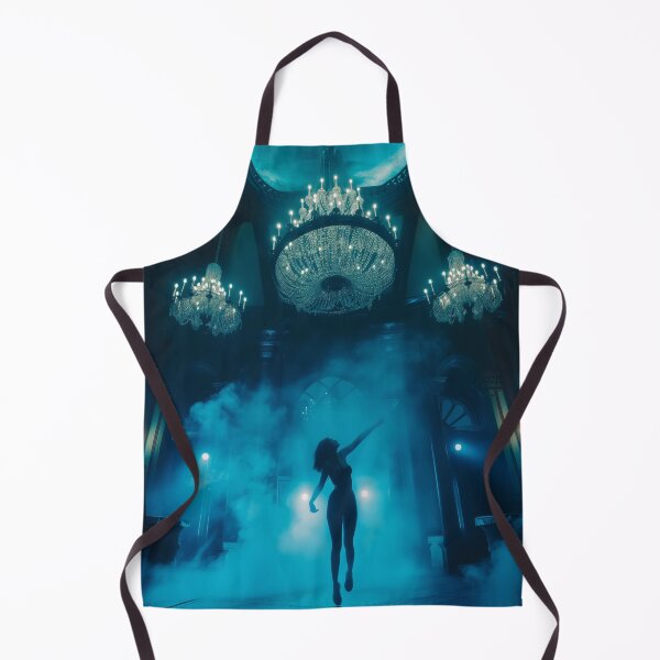 Item preview, Chateau Nocturne: Woman's Silhouette Dances in Blue Smoky Gothic Rave designed and sold by Rage-Ai.