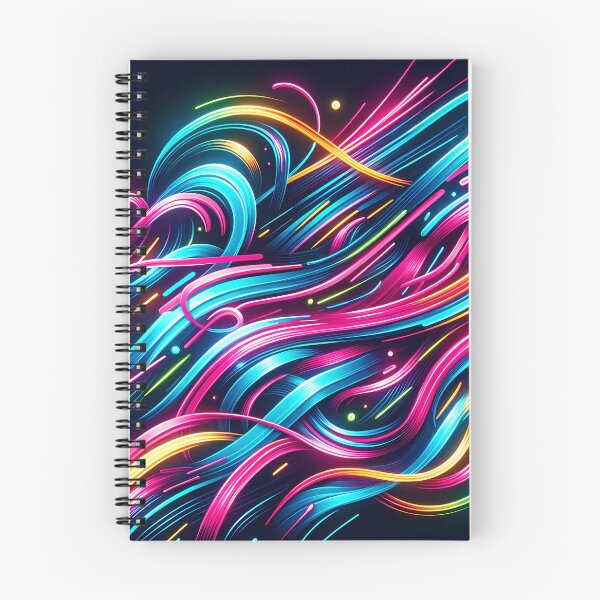 Item preview, Neon Ribbons Dance: Luminous Flow of Colors designed and sold by TeeTown Treasure.