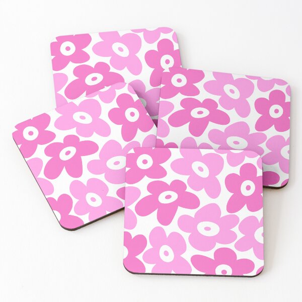Item preview, Pink And White Retro 1960's Happy Flower Pattern designed and sold by DEC02.