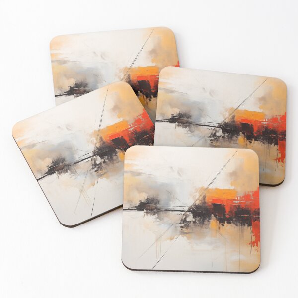 Item preview, Fiery Divide: An Abstract Expression in Red and Gold designed and sold by pooshda.