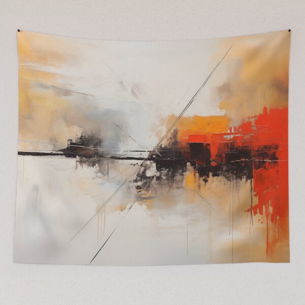 Item preview, Fiery Divide: An Abstract Expression in Red and Gold designed and sold by pooshda.