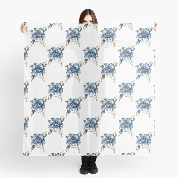 Yvette – Blue on White Scarf