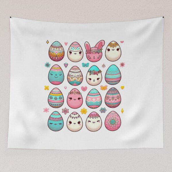 Item preview, Happy Easter Colored Eggs In Different Styles Like Pastel, Kawaii And Mandala designed and sold by Tamer ⭐⭐⭐⭐⭐.