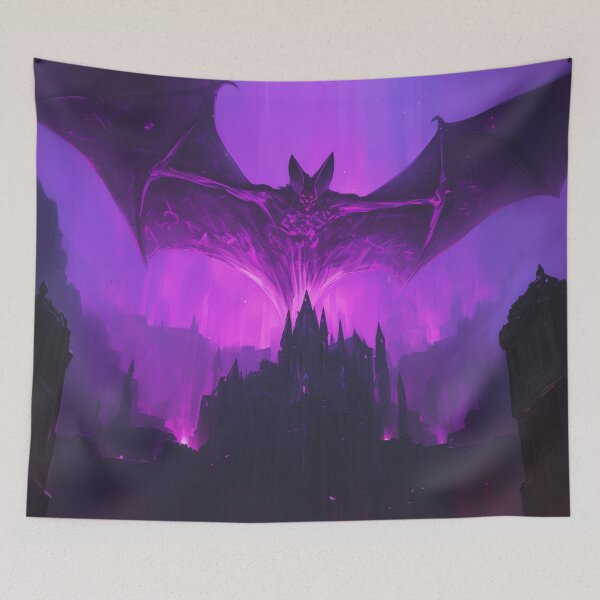 Item preview, Royal Aegis: Witness the Grandeur Purple Bat Safeguarding Gothic Citadel designed and sold by Rage-Ai.