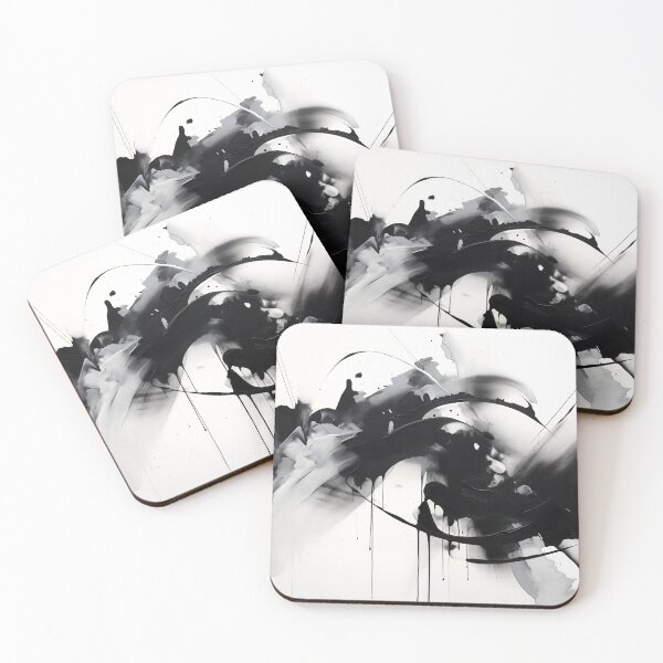 Item preview, Ink Dance: The Elegance of Abstract Monochrome designed and sold by pooshda.