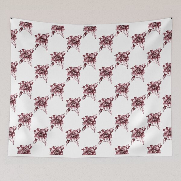 Item preview, Yvette – Maroon on White designed and sold by Elizabeth Becker.