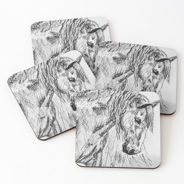 Item preview, Cross hatch drawing of horse designed and sold by Aroeldesigns.