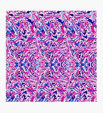 Pink and Blue Flowery Pattern Lily Photographic Print