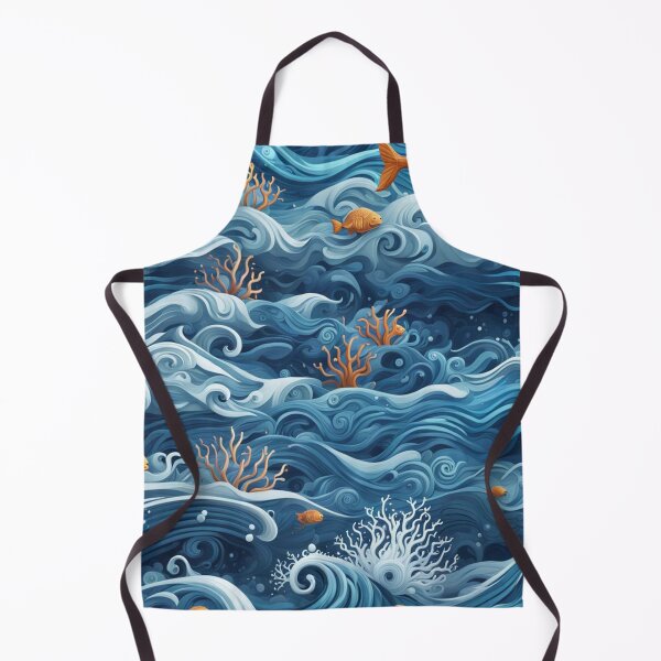 Item preview, Whimsical Waves with fishes and corals designed and sold by BlissMarket.