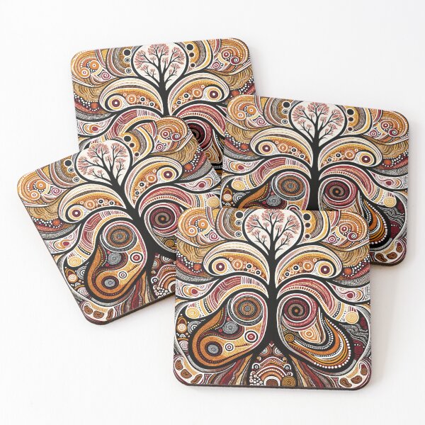 Item preview, Australian Inspired Dot Art Print (Tree) designed and sold by PinUpPizzazz.