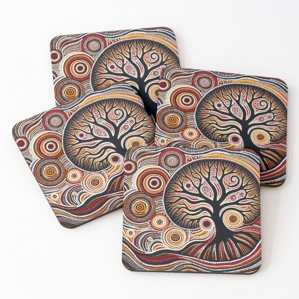 Item preview, Australian Inspired Dot Art Print (Tree) designed and sold by PinUpPizzazz.