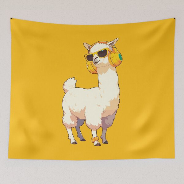 Item preview, Cool Llama With Headphones designed and sold by SweetClicks123.