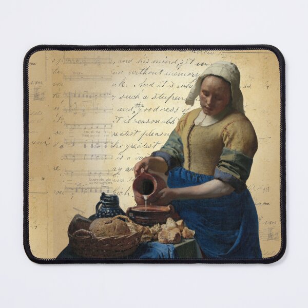 Item preview, Vermeer’s Milkmaid Painting on Antique Paper Collage designed and sold by missdebi27.