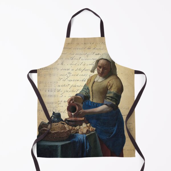 Item preview, Vermeer’s Milkmaid Painting on Antique Paper Collage designed and sold by missdebi27.