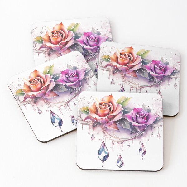 Item preview, Tattoo style Rose and Gems. designed and sold by ArtbyJanineTate.