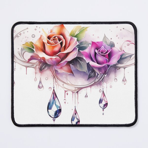 Item preview, Tattoo style Rose and Gems. designed and sold by ArtbyJanineTate.