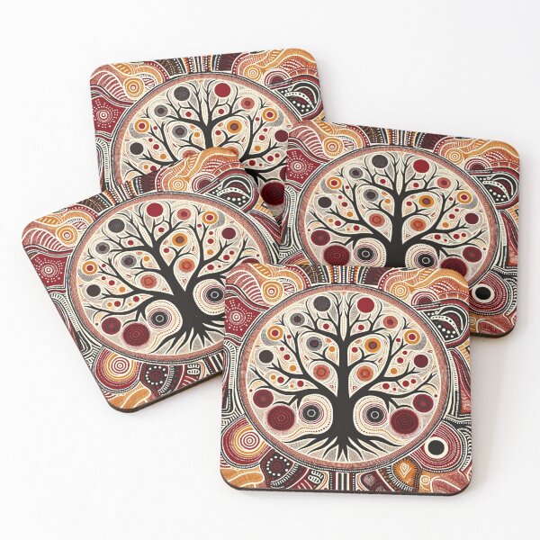 Item preview, Australian Style Dot Art Pattern Print (Tree) designed and sold by PinUpPizzazz.