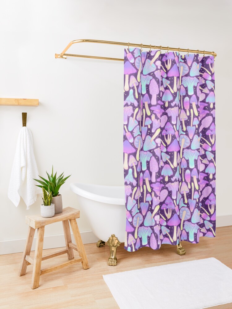 Alternate view of Spooky Mushroom Hunt Shower Curtain