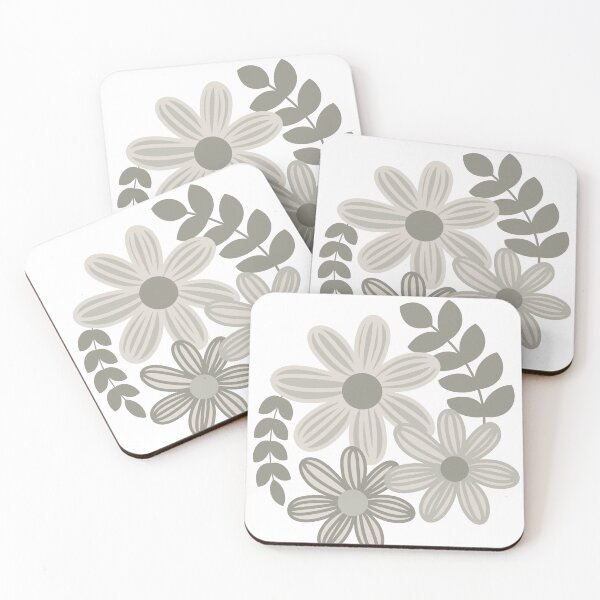 Item preview, neutral flowers designed and sold by Nina Susan Design.