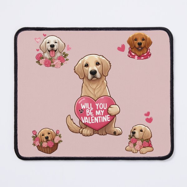Item preview, 'Will you be my Valentine?' Hobbes the Golden Retriever, Valentine's Day Design Pack designed and sold by Fuckit-Runit.