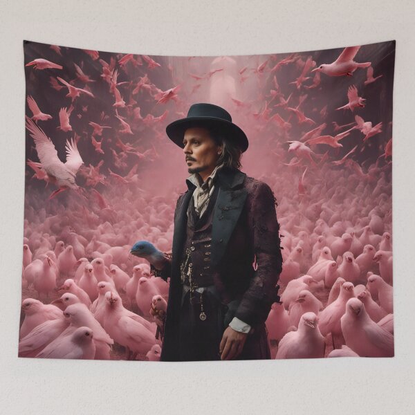 Item preview, Johnny Depp and pink birds designed and sold by Joanne Walsh.
