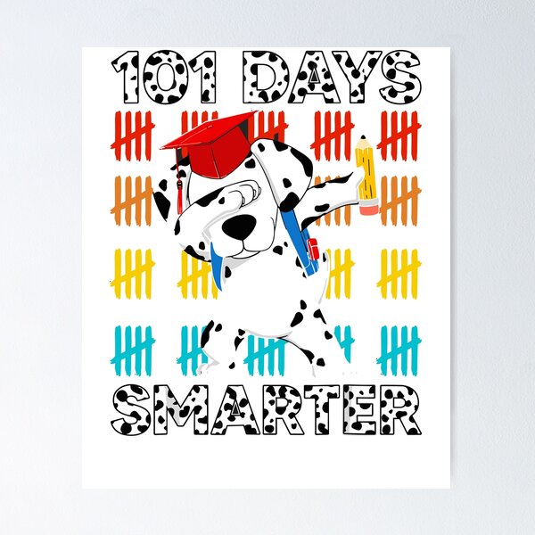Item preview, Happy 101 Days Smarter Cute Dog Teacher Kids School Vintage designed and sold by roboartpixel.
