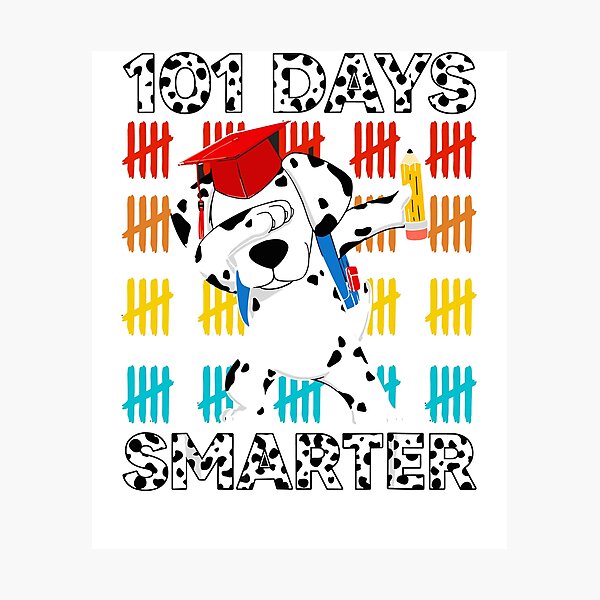 Item preview, Happy 101 Days Smarter Cute Dog Teacher Kids School Vintage designed and sold by roboartpixel.