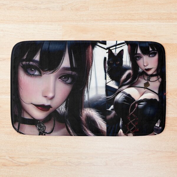 Item preview, Cute Anime Goth Girl With Cat designed and sold by NPC-Trader.