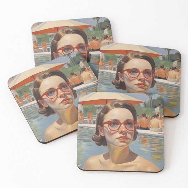 Item preview, Painting of a woman by the pool designed and sold by Working-Woman.