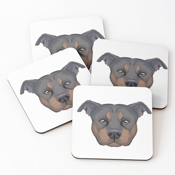 Item preview, Blue and tan pit head designed and sold by swamppuppydesigns.