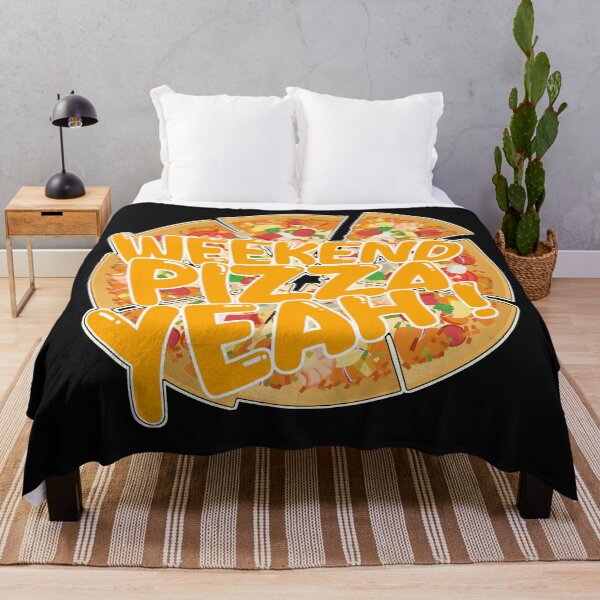 Item preview, WEEKEND PIZZA YEAH! Crispy Delightful Slices - Vibrant Black, White, Red, Yellow, Orange, Green designed and sold by SplashTastic.