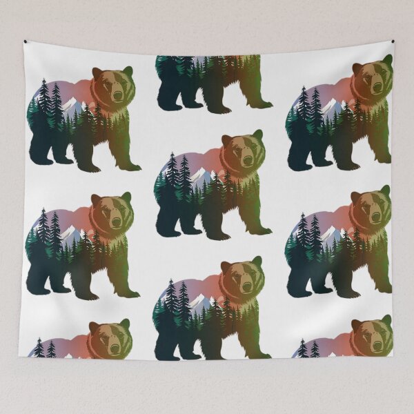 Item preview, Brown Grizzly Bear Tribal Spirit designed and sold by PlanetMarker.