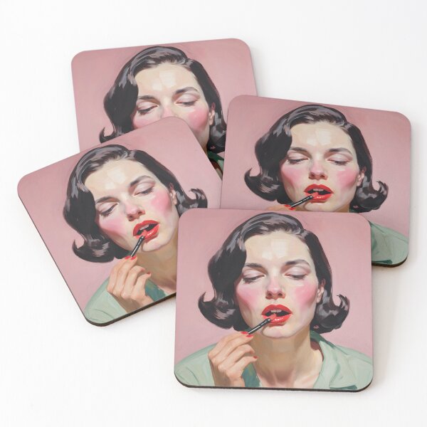 Item preview, Painting of a woman putting on makeup designed and sold by Working-Woman.